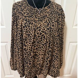 Leopard Print Women's Top Size 3X
